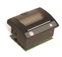 Dark grey theraml printer for digital weighing needs on a white background