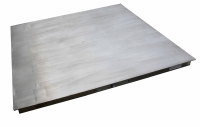 All stainless steel platform sitting on a white background