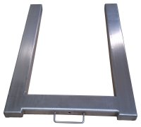 Stainless steel U Frame with a carry handle on a white background