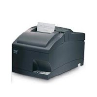 Dark grey tally roll printer on a white background